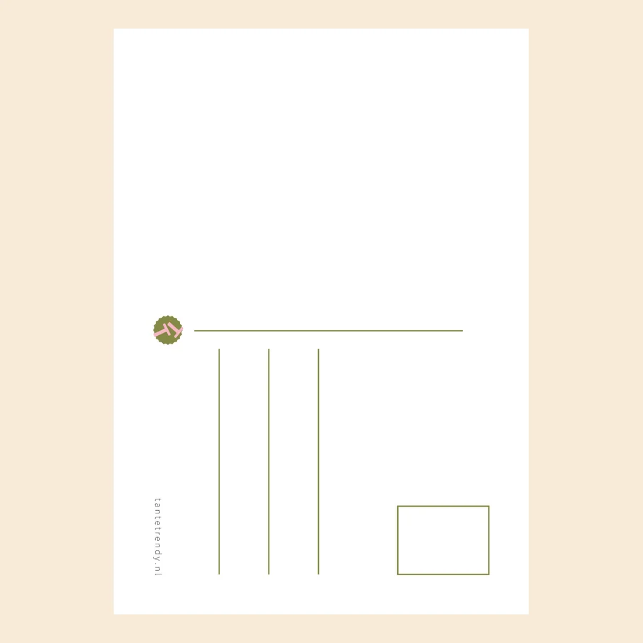 Wenskaart: artistieke illustratie van rode tulpen in een vaas, met 'Ciao bella' tekst, luipaardprint - TanteTrendy